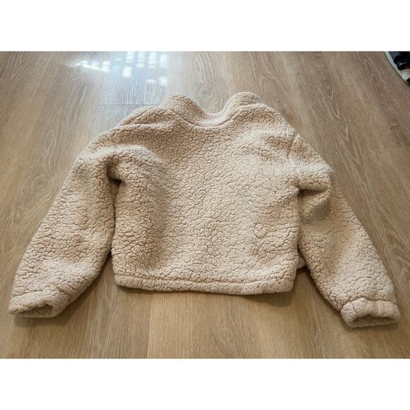 LA Hearts Women SHERPA Zip Up Jacket Oversized Cream Beige Color Size XS/S - Picture 6 of 6